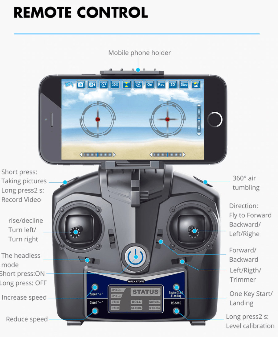 Holy stone hs110d online controller